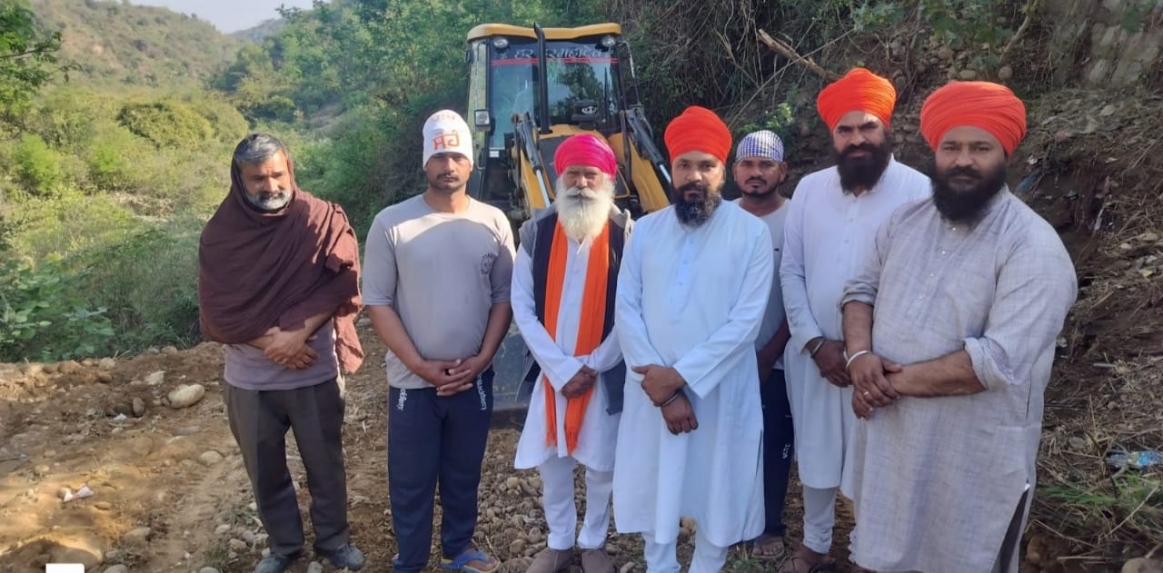 Construction of the unpaved road connecting Sri Charanchoh Ganga from Tap Asthan Sri Khuralgarh Sahib has started.